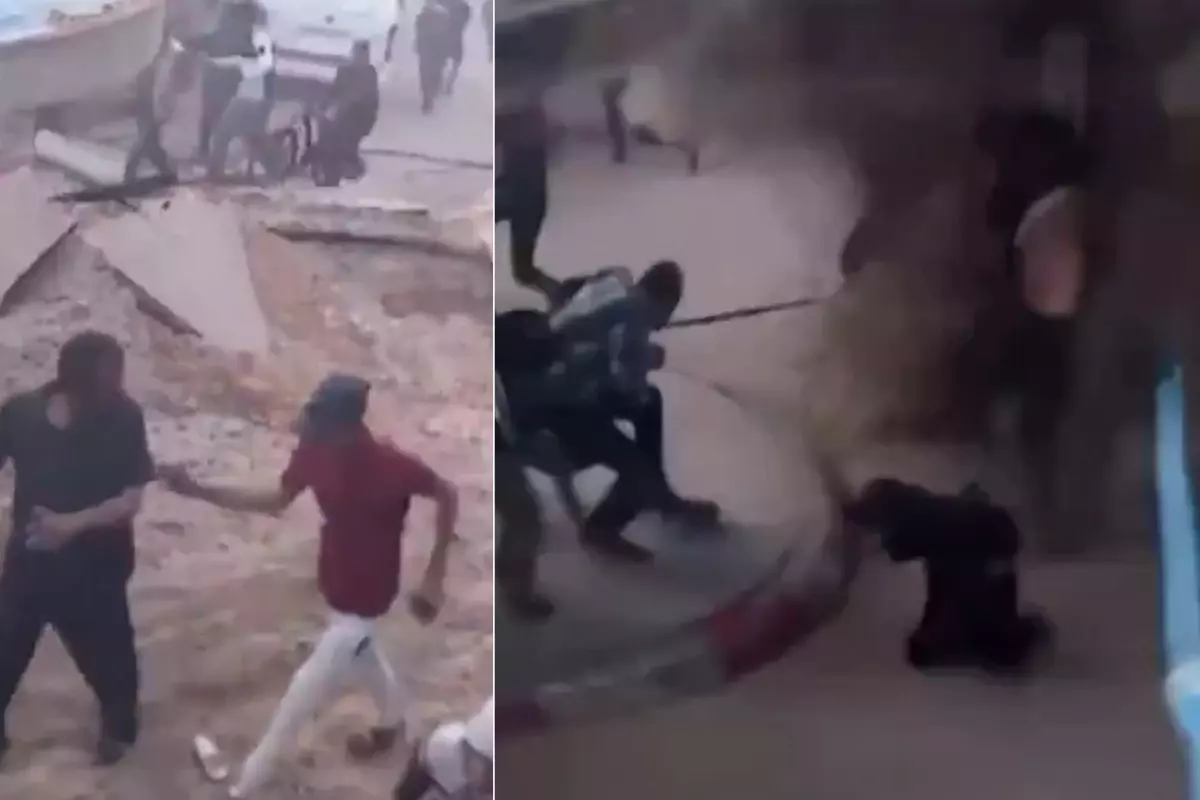 Hastane avlusu sığınak delici bombayla vuruldu! İsrail'in vahşeti kamerada